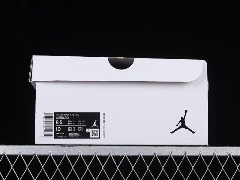 All categories Air Jordan Jordan series basketball shoes Air Jordan 4 OG version Air Jordan 4 "Court Purple" AJ4 Joe 4 white and purple full head layer CT8527-115